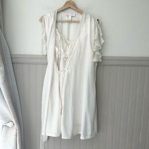 Vintage Oscar de la Renta Designer Medium Ivory Lingerie Set and Matching Robe